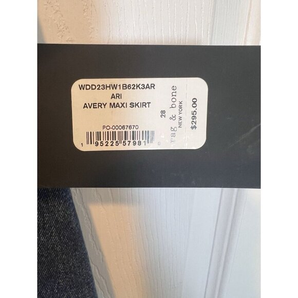 Rag & Bone Avery Maxi Denim Skirt Sz 28 Dark Denim Western Boho Y2K Split Front - Picture 10 of 14